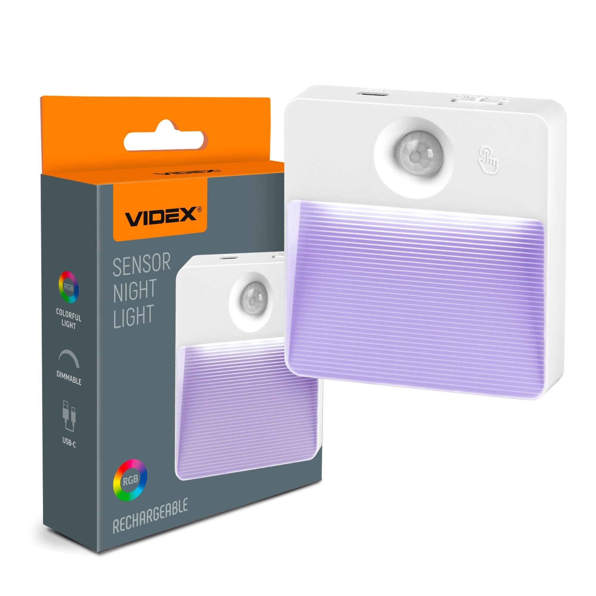LED Світильник акумуляторний з датчиком руху VIDEX VL-NL104W-G