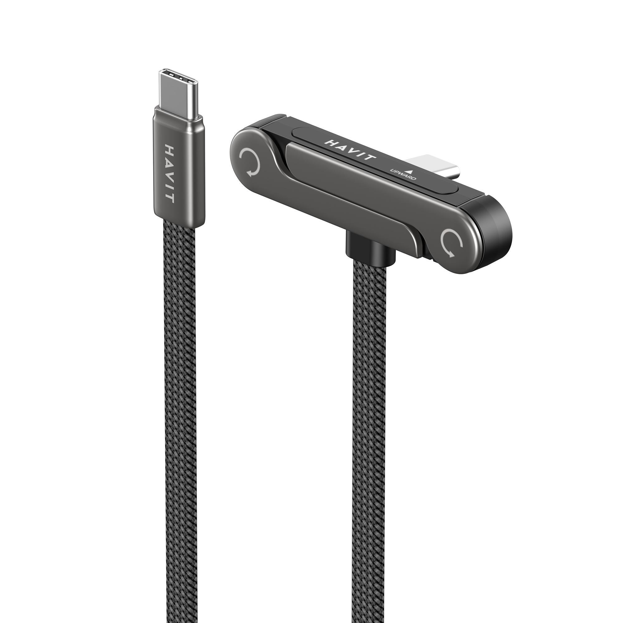 Кабель USB-C - USB-C HAVIT CB6387 PD60W 3A 1.2м з підставкою — фото 1 з 5