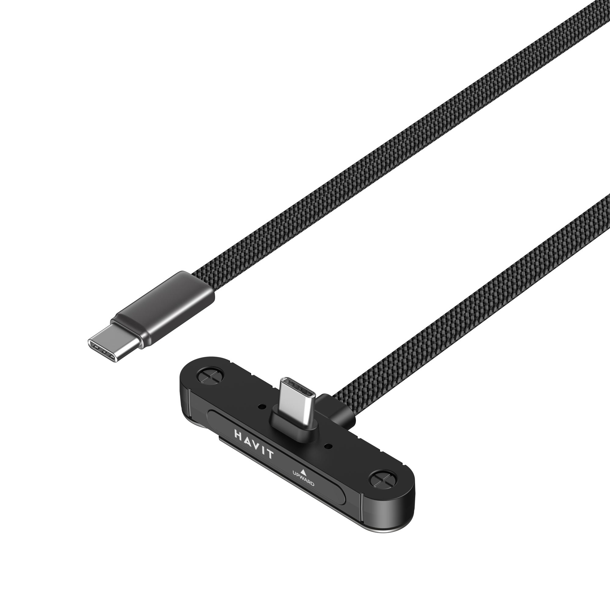 Кабель USB-C - USB-C HAVIT CB6387 PD60W 3A 1.2м з підставкою — фото 4 з 5