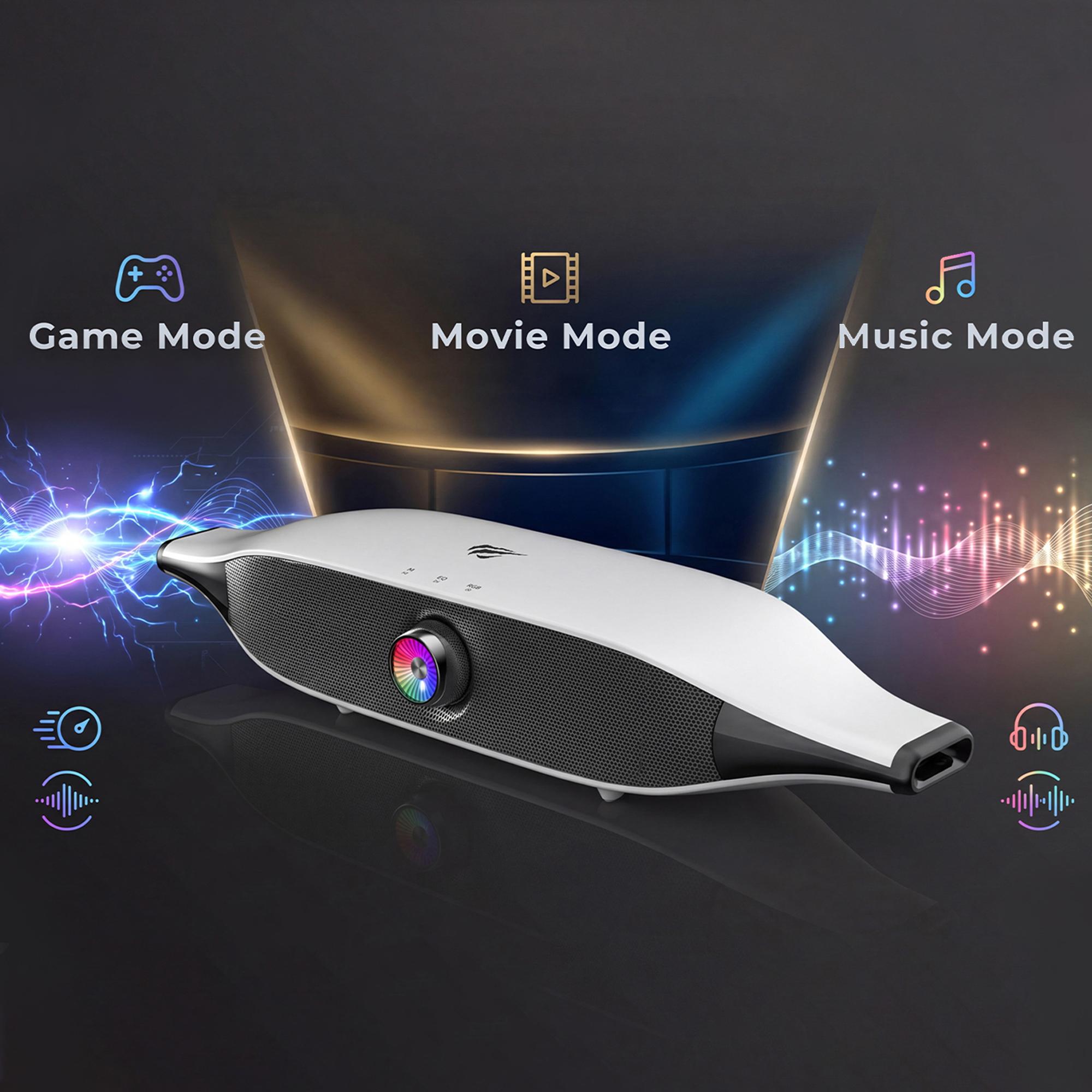 Ігрова колонка SOUNDBAR HAVIT SK218 20W USB+BT RGB White+Black — фото 2 з 12