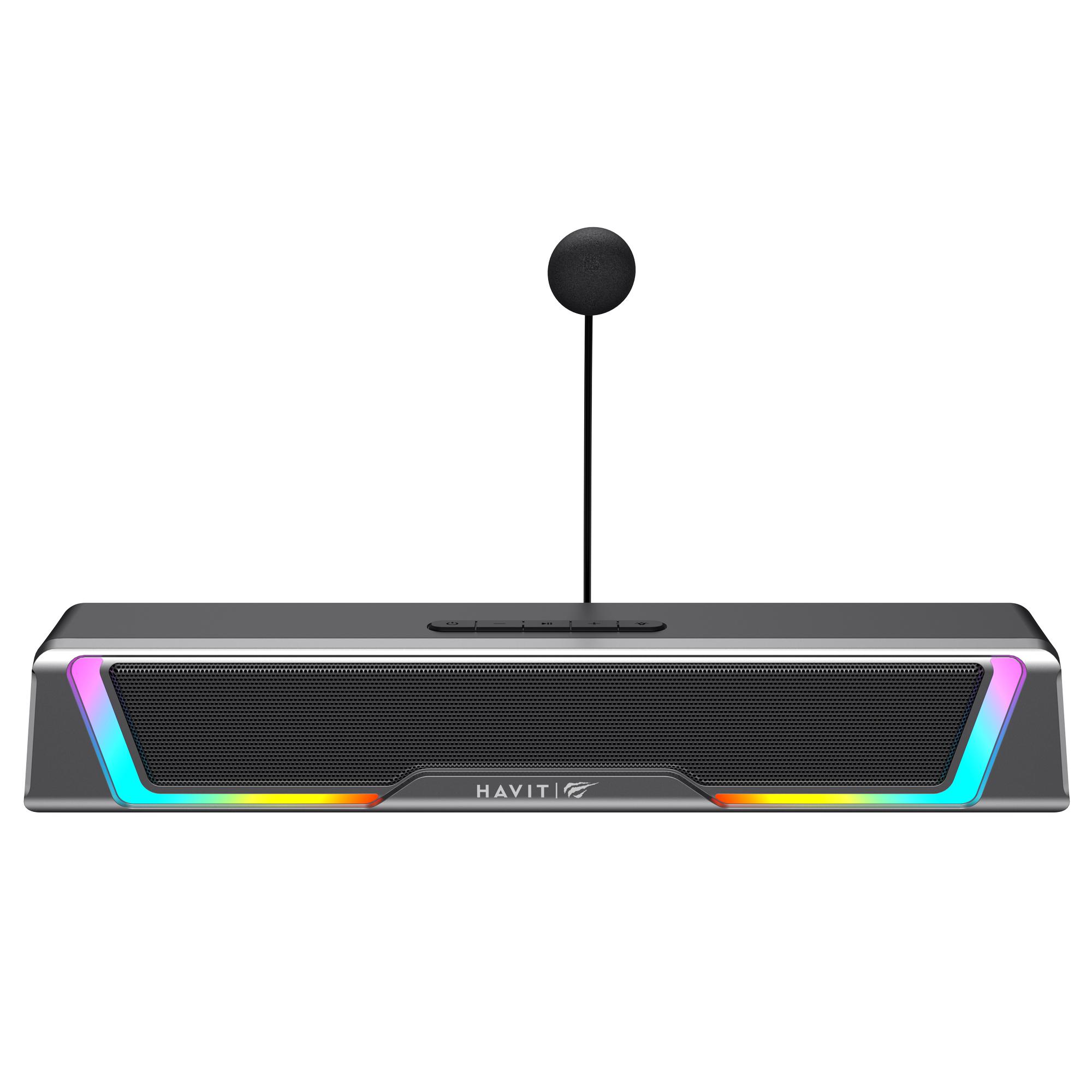 Ігрова колонка SOUNDBAR HAVIT SK221 6W USB+BT RGB Black+Gray — фото 7 з 10