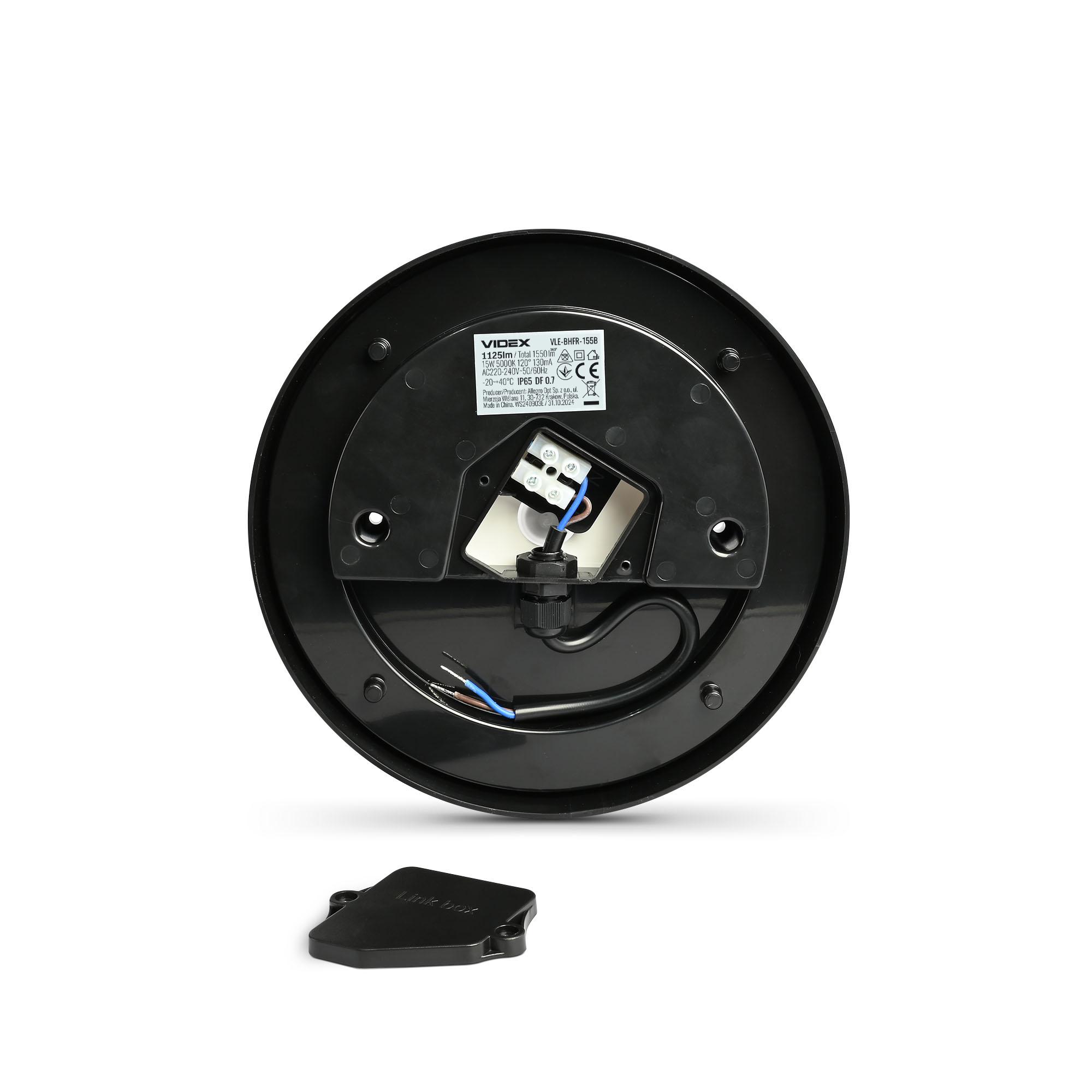 LED світильник ART IP65 круглий VIDEX VLE-BHFR-155B 15W 5000K Black — фото 3 з 6