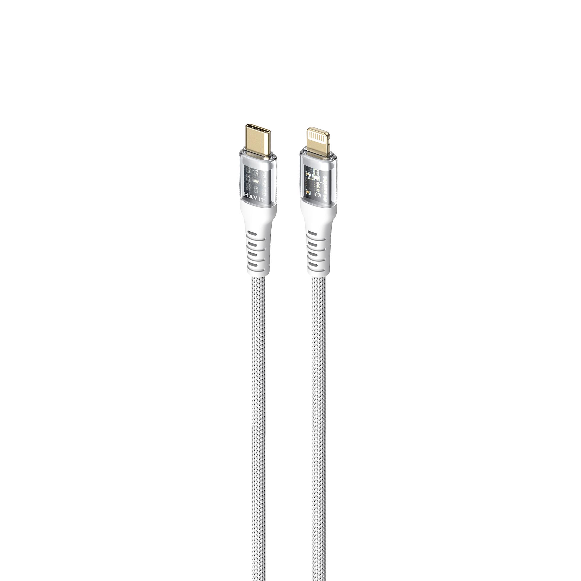 Кабель USB-C - Lightning HAVIT CB6241 PD30W 1м White — фото 2 з 9
