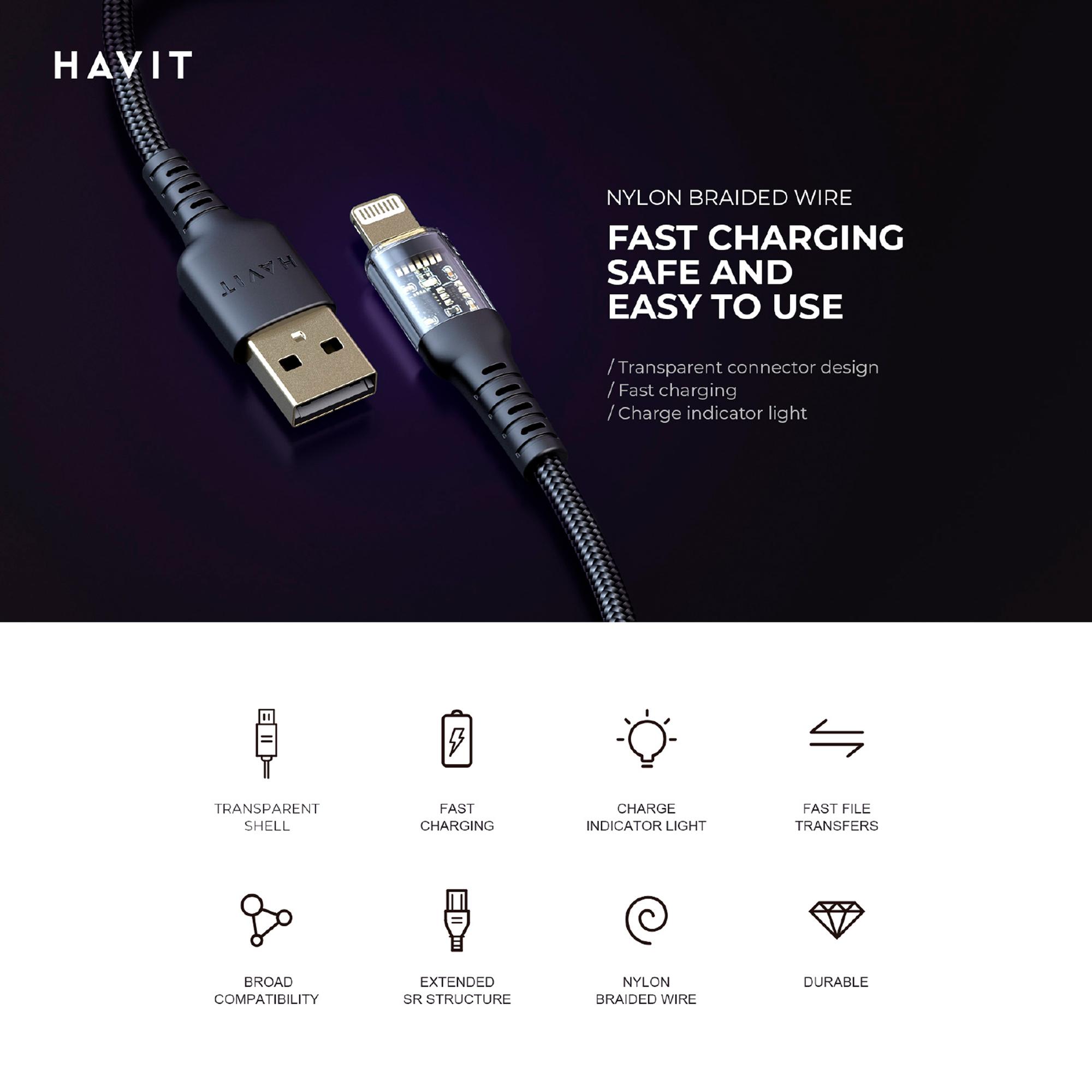 Кабель USB-C - Lightning HAVIT CB6241 PD30W 1м White — фото 4 з 9