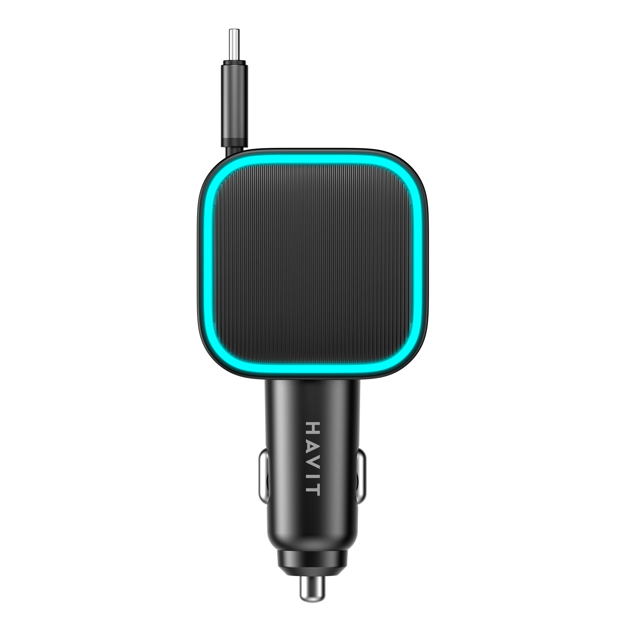Автомобільний зарядний пристрій HAVIT CC2040 45W USB-A+USB-C +Кабель USB-C Black — фото 5 з 6