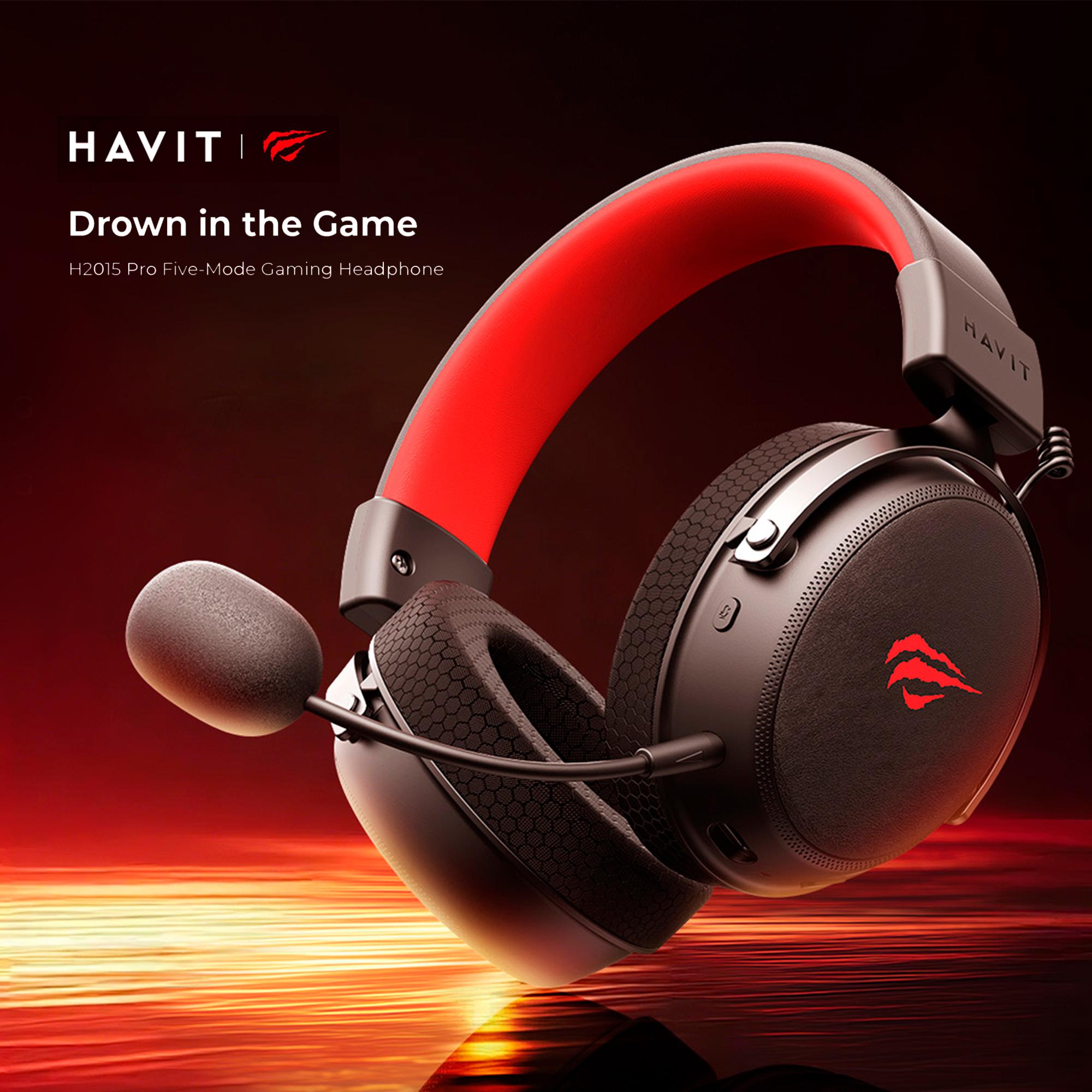 Бездротові ігрові навушники HAVIT H2015 Pro Black+Orange — фото 6 з 9