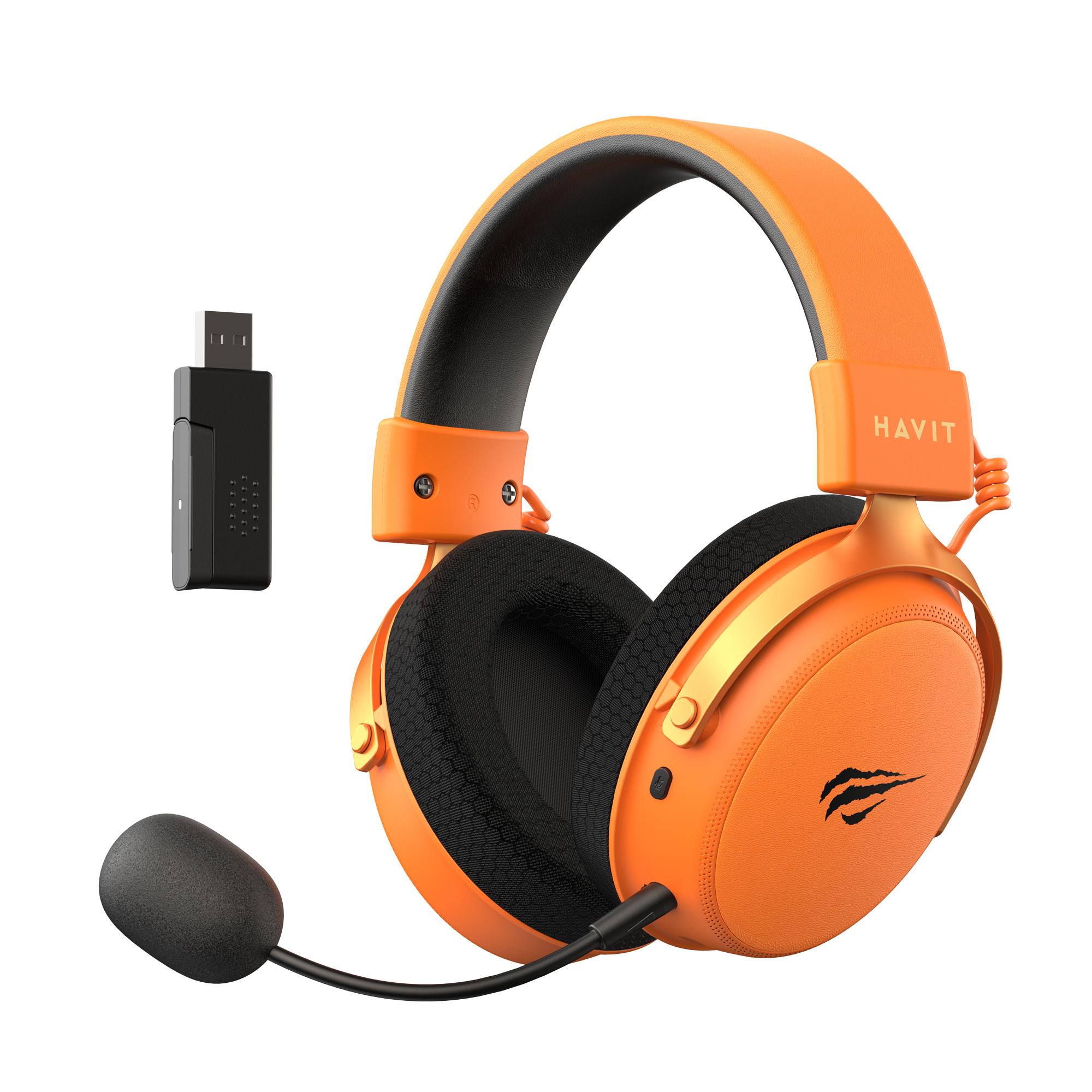 Бездротові ігрові навушники HAVIT H2015 Pro Black+Orange