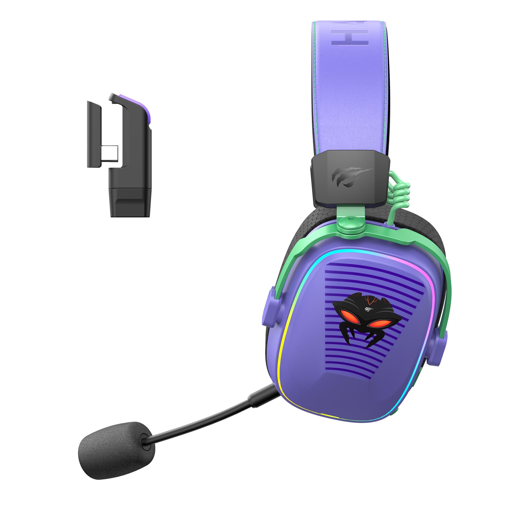 Бездротові ігрові навушники HAVIT Huaxu-X4 Purple+Black — фото 4 з 12