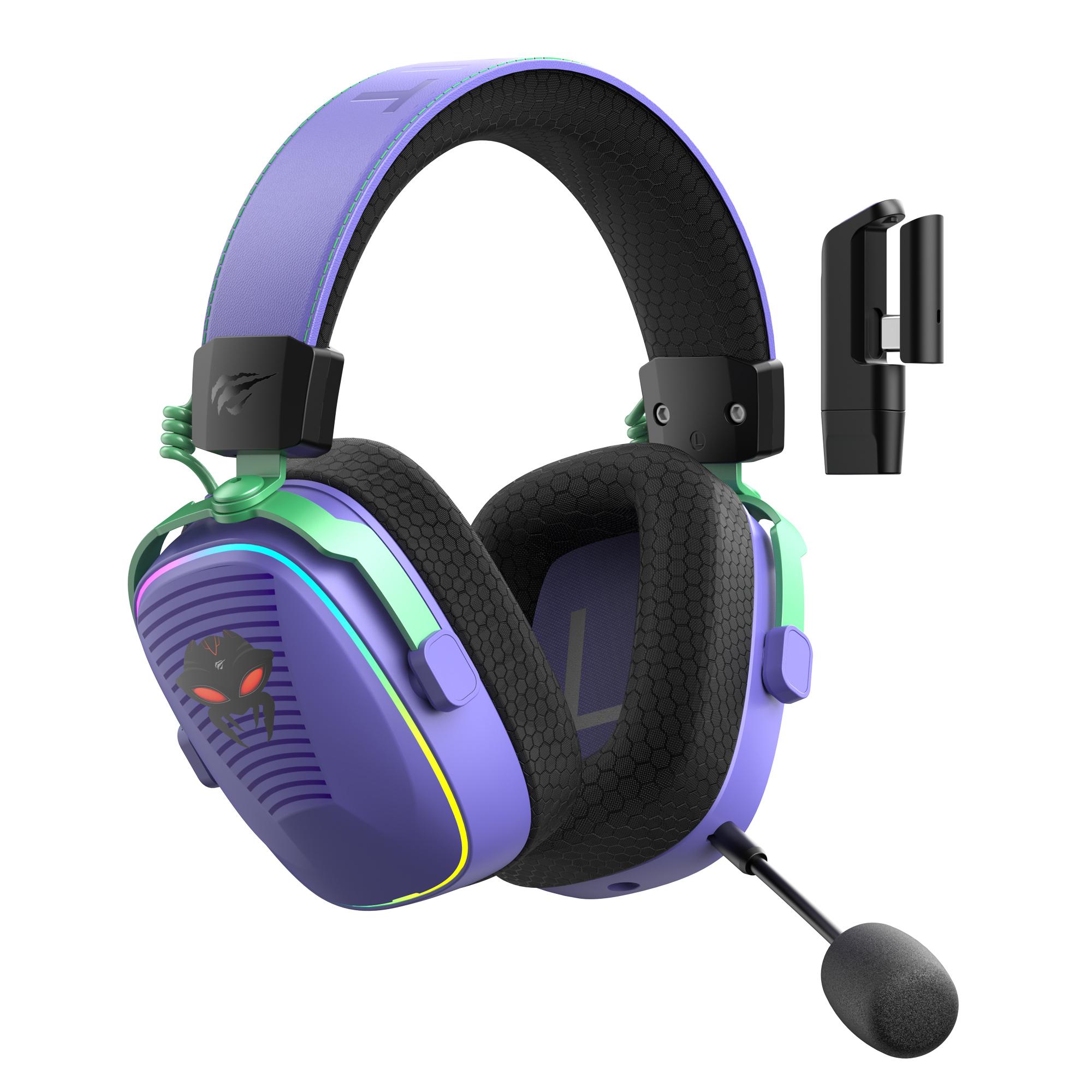 Бездротові ігрові навушники HAVIT Huaxu-X4 Purple+Black — фото 2 з 12