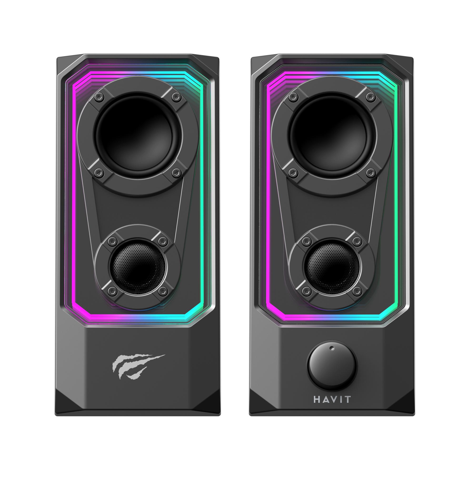 Стерео колонки ігрові HAVIT SK219 6W USB+BT RGB Black+Gray — фото 2 з 8