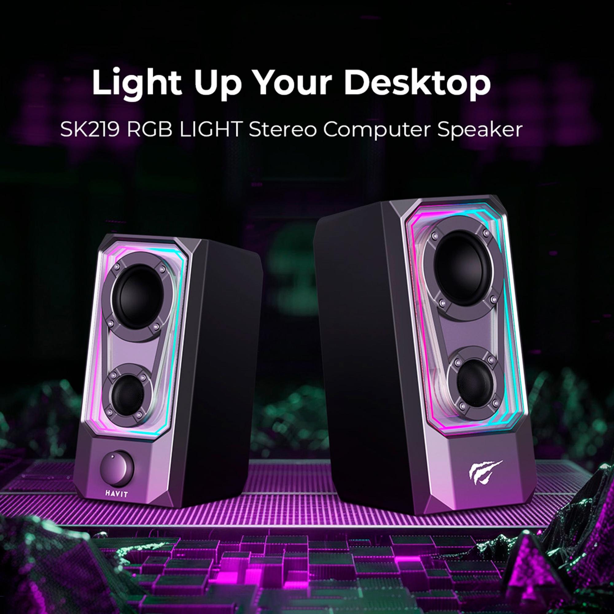 Стерео колонки ігрові HAVIT SK219 6W USB+BT RGB Black+Gray — фото 6 з 8