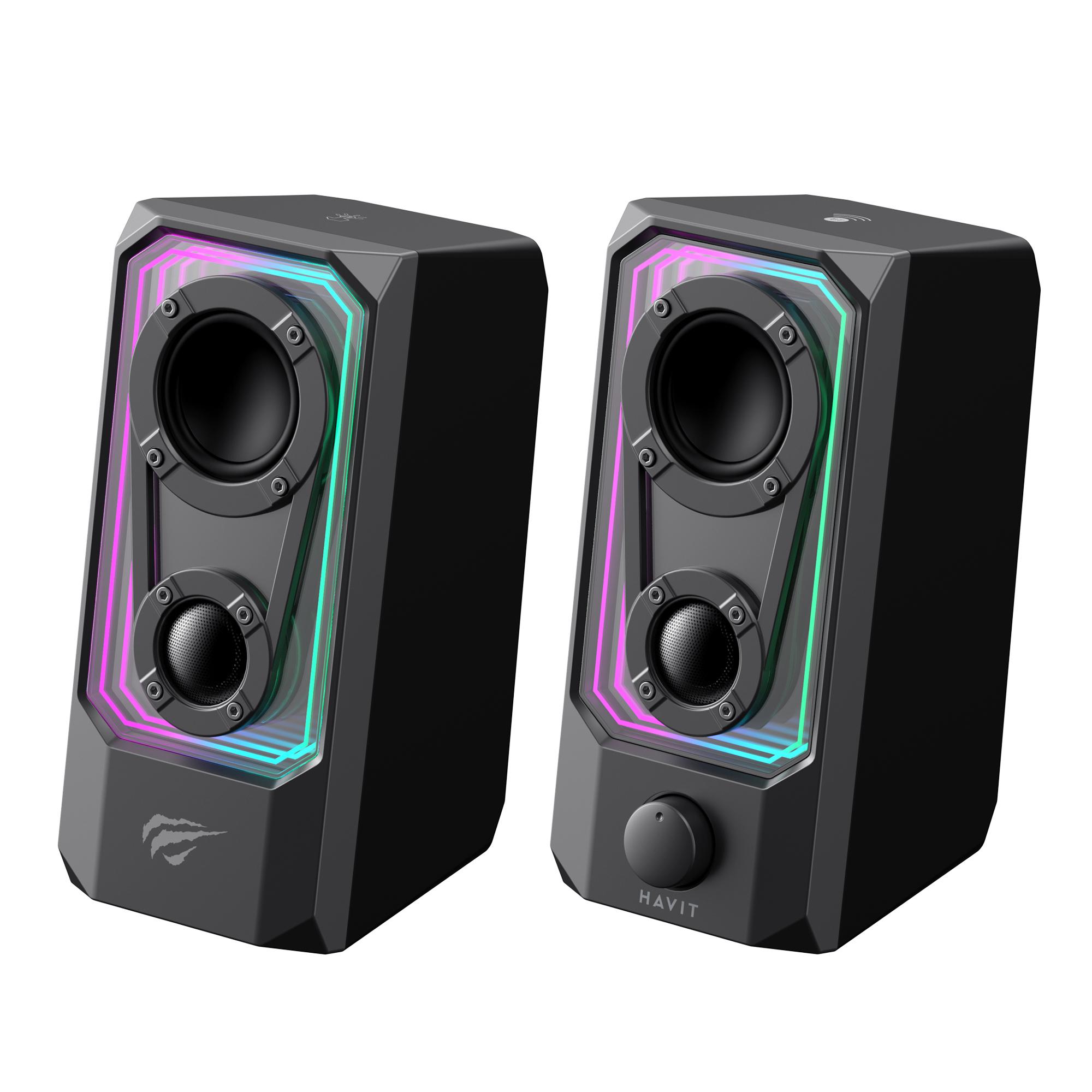 Стерео колонки ігрові HAVIT SK219 6W USB+BT RGB Black+Gray — фото 4 з 8