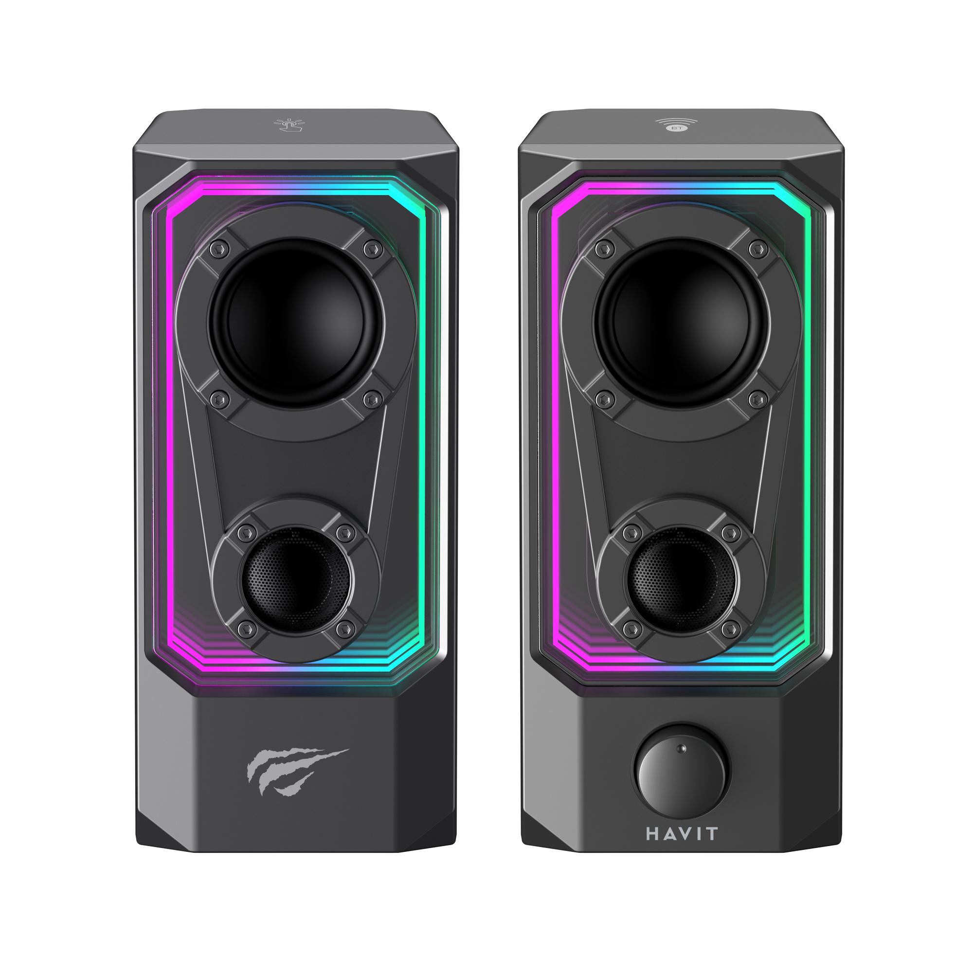 Стерео колонки ігрові HAVIT SK219 6W USB+BT RGB Black+Gray — фото 3 з 8